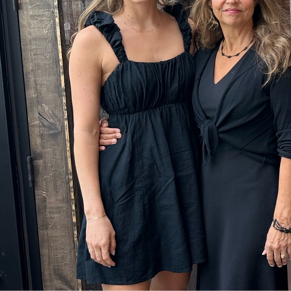 Abercrombie & Fitch Black Linen Mini Dress